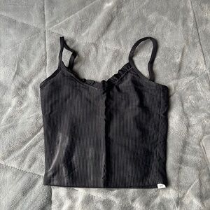 Five the label black ribbed tank top